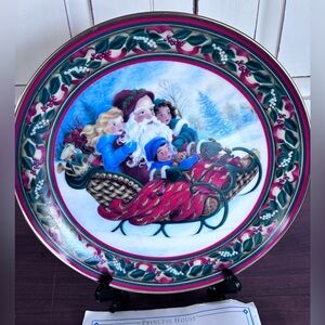 Vintage Princess House Decorative Collectors Plate #708 - The Sleigh Ride 1998